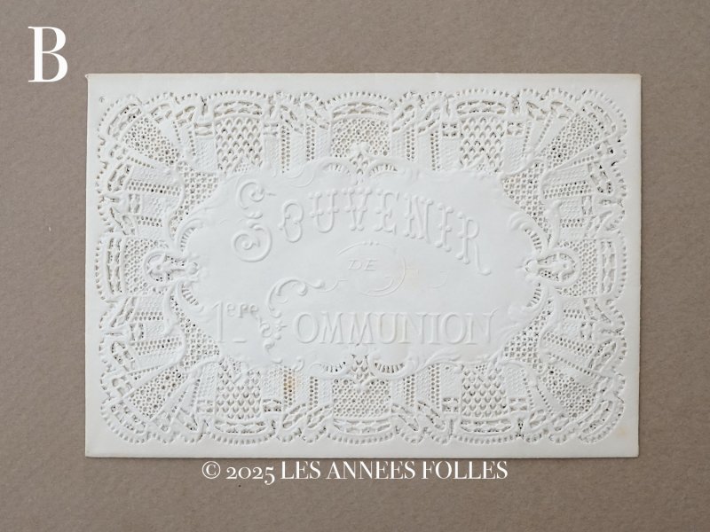 画像4: 未使用 アンティーク 初聖体の記念の封筒 レースの透かし模様