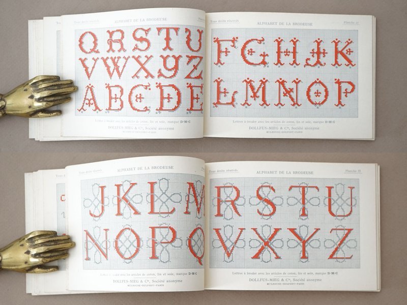 画像6: アンティーク DMC 刺繍図案帳 ALPHABET DE LA BRODEUSE - BIBLIOTHEQUE D.M.C -