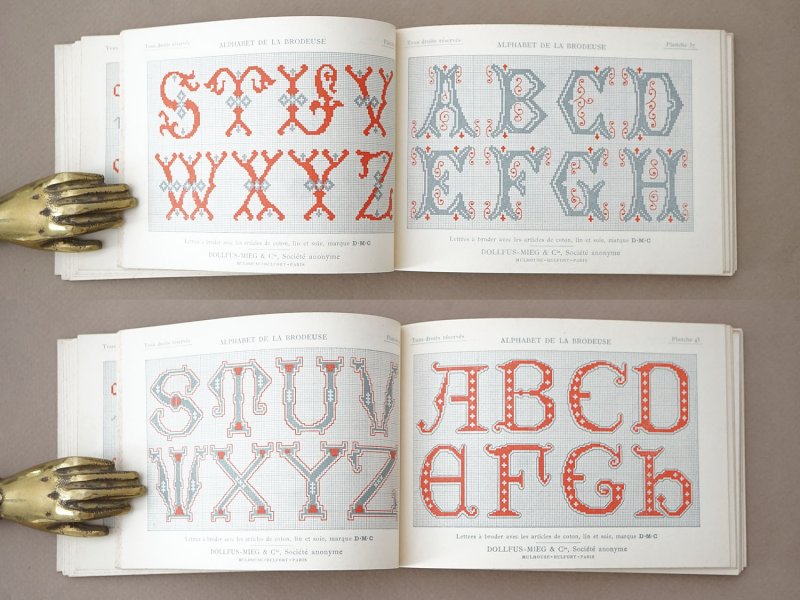 画像7: アンティーク DMC 刺繍図案帳 ALPHABET DE LA BRODEUSE - BIBLIOTHEQUE D.M.C -