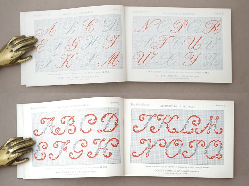 画像4: アンティーク DMC 刺繍図案帳 ALPHABET DE LA BRODEUSE - BIBLIOTHEQUE D.M.C -