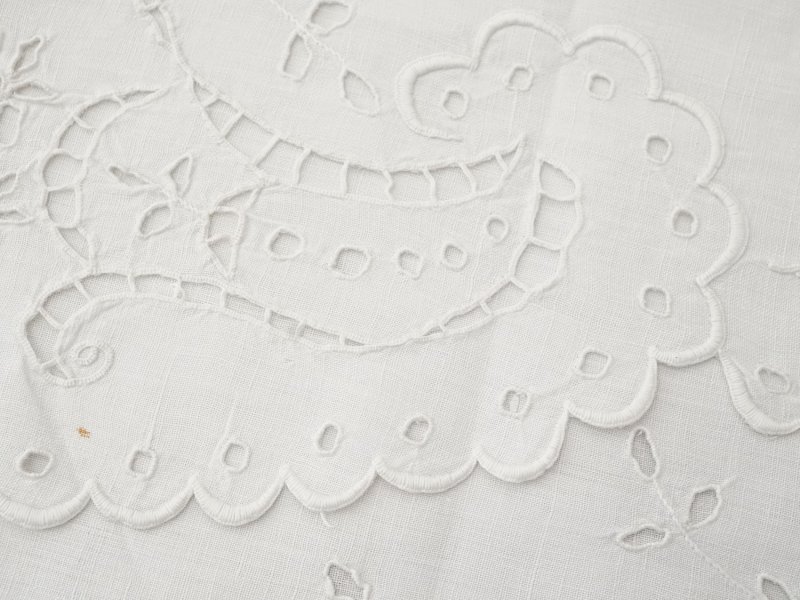 画像7: アンティーク パジャマケース BONNE NUIT 手刺繍 ホワイトワーク