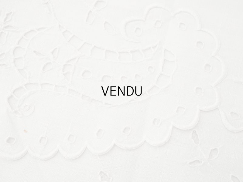 画像7: アンティーク パジャマケース BONNE NUIT 手刺繍 ホワイトワーク