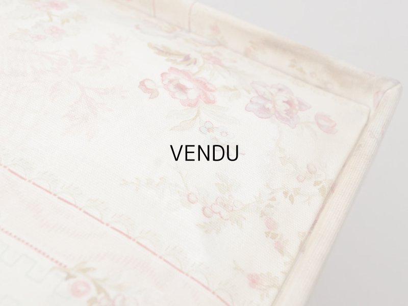 画像12: ＊蚤の市＊アンティーク 薔薇模様&水色のリボン カルトナージュボックス 