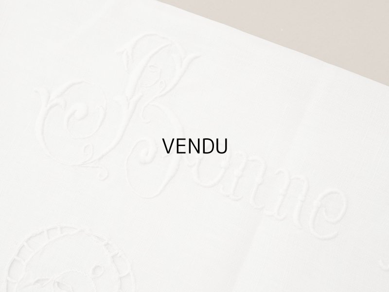 画像4: アンティーク パジャマケース BONNE NUIT 手刺繍 ホワイトワーク