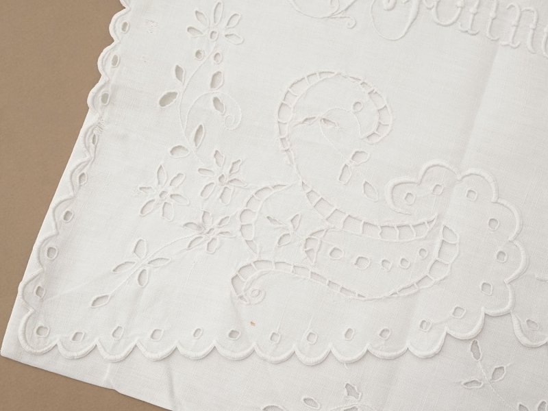 画像6: アンティーク パジャマケース BONNE NUIT 手刺繍 ホワイトワーク