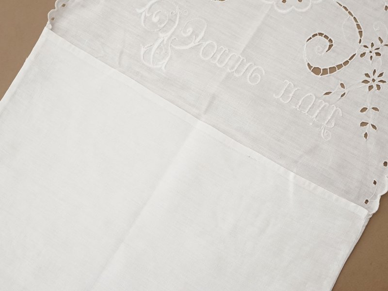 画像9: アンティーク パジャマケース BONNE NUIT 手刺繍 ホワイトワーク