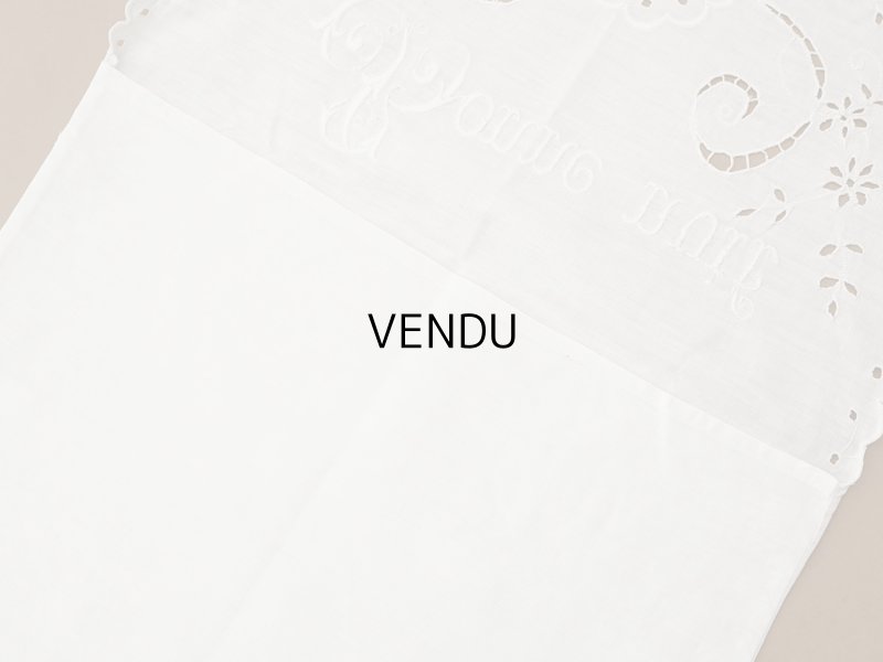 画像9: アンティーク パジャマケース BONNE NUIT 手刺繍 ホワイトワーク