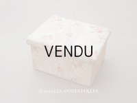 ＊蚤の市＊アンティーク 薔薇模様&水色のリボン カルトナージュボックス 