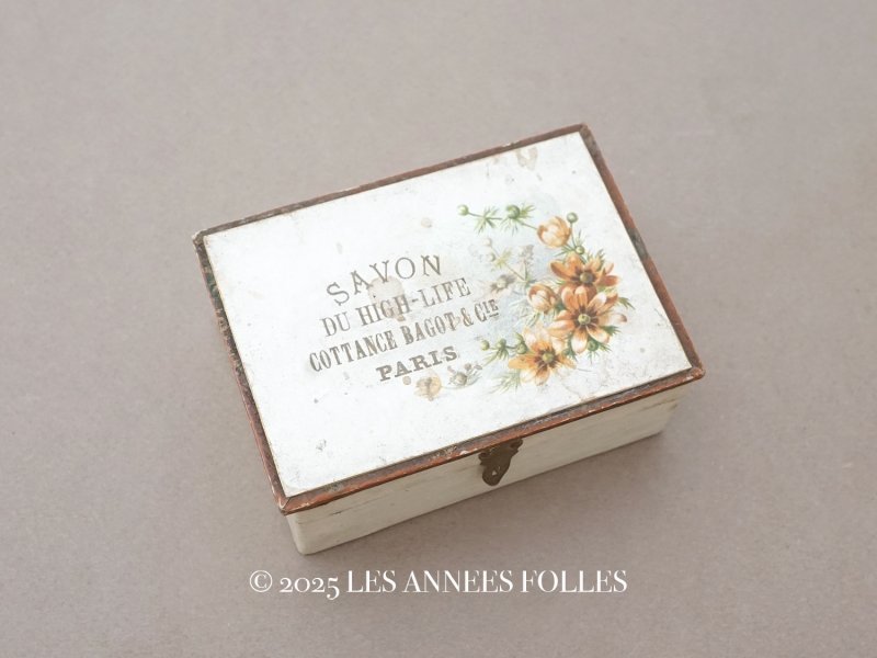 画像1: 【15周年セール対象外】アンティーク ソープボックス 秋桜 SAVON DU HIGH-LIFE - COTTANCE BAGOT & Cie PARIS -