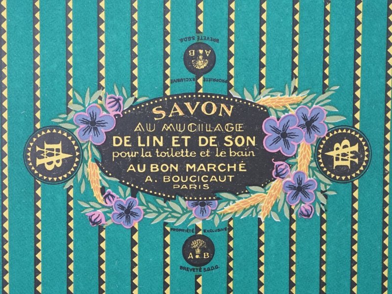 画像2: アンティーク ボンマルシェのソープラベル SAVON AU MUCILAGE DE LIN ET DE SON POUR LA TIOLETTE ET LE BAIN -AU BON MARCHE A.BOUCICAUT PARIS -