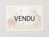 【15周年セール対象外】アンティーク クロモ ドールハウスで遊ぶ少女たち LE SALON DES POUPEES -AU BON MARCHE-