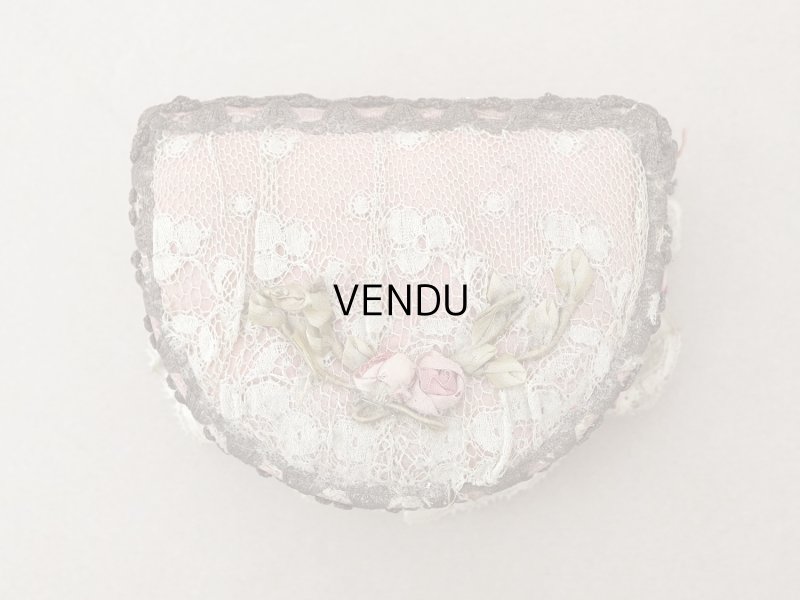 画像3: 【15周年セール対象外】アンティーク ロココトリム&ロココモチーフ シルク製 ボックス オールドローズ