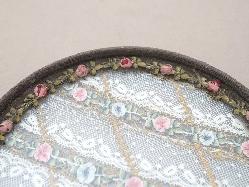 画像3: 【セール対象外】【クーポン対象外】アンティーク トレイ オールドローズ色 薔薇のロココトリム&レースの装飾 小物入れ