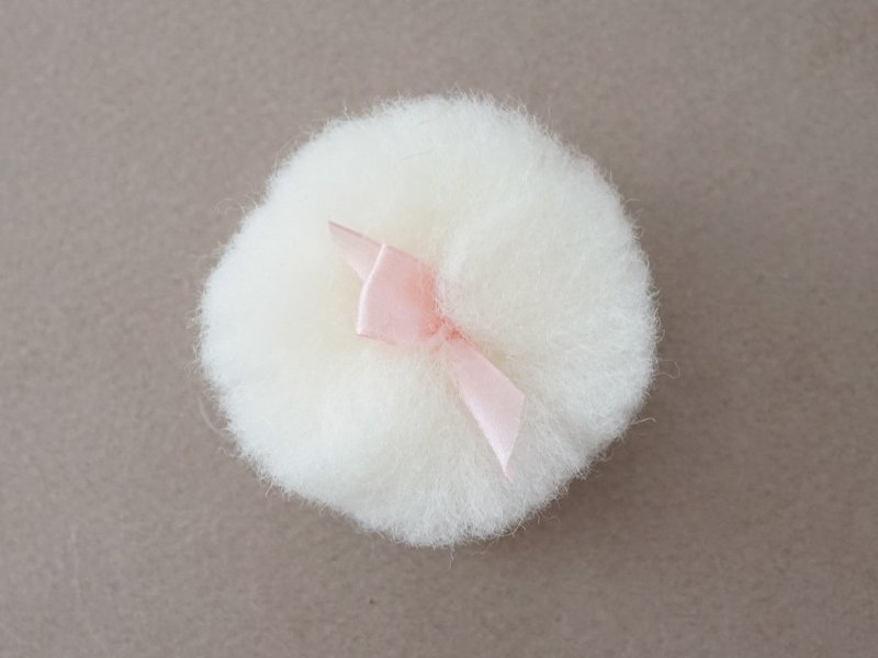 画像3: アンティーク 未使用 パフ 2点セット ピンクのシルクリボン付き