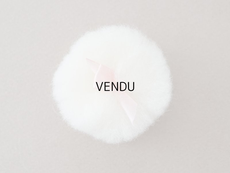 画像3: アンティーク 未使用 パフ 2点セット ピンクのシルクリボン付き