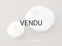 アンティーク 未使用 パフ 2点セット ピンクのシルクリボン付き