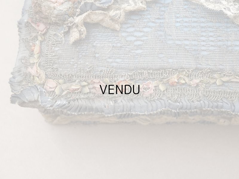 画像12: 【セール対象外】【クーポン対象外】アンティーク シルク製 ロココモチーフ&ロココトリム 大きなカルトナージュボックス 37×24×6.5cm