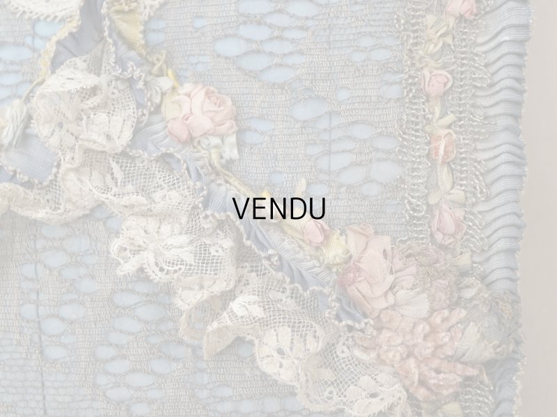 画像5: 【セール対象外】【クーポン対象外】アンティーク シルク製 ロココモチーフ&ロココトリム 大きなカルトナージュボックス 37×24×6.5cm