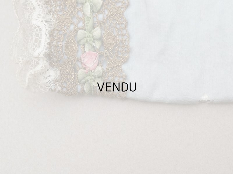 画像11: 【セール対象外】【クーポン対象外】アンティーク シルク製 ポシェット ロココトリム&モチーフ スモーキーブルー ランジェリーケース