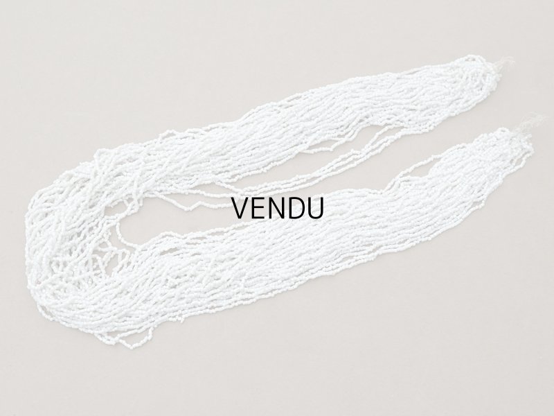 画像3: アンティーク シードビーズ グレイッシュホワイト ガラスビーズ 