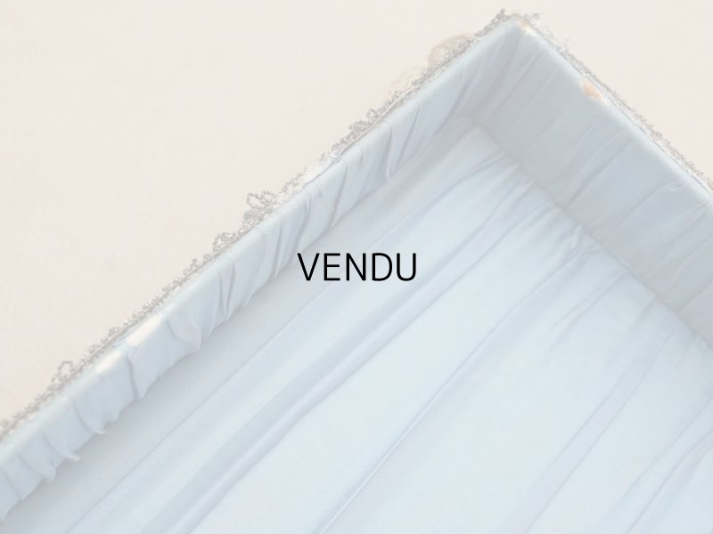 画像24: 【セール対象外】【クーポン対象外】アンティーク シルク製 ロココモチーフ&ロココトリム 大きなカルトナージュボックス 37×24×6.5cm