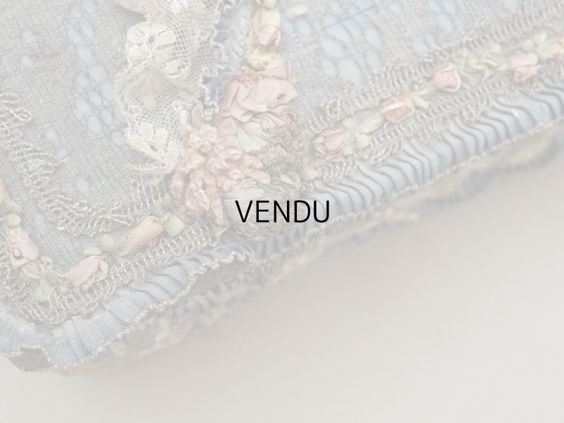 画像11: 【セール対象外】【クーポン対象外】アンティーク シルク製 ロココモチーフ&ロココトリム 大きなカルトナージュボックス 37×24×6.5cm