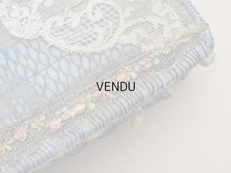 画像10: 【セール対象外】【クーポン対象外】アンティーク シルク製 ロココモチーフ&ロココトリム 大きなカルトナージュボックス 37×24×6.5cm