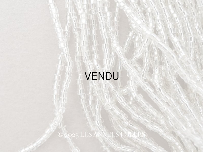 画像1: アンティーク シードビーズ クリア&シルバー ガラス製 38〜40g