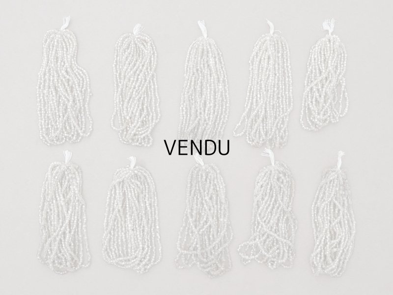 画像4: アンティーク シードビーズ クリア＆シルバー ガラス製 41〜42g