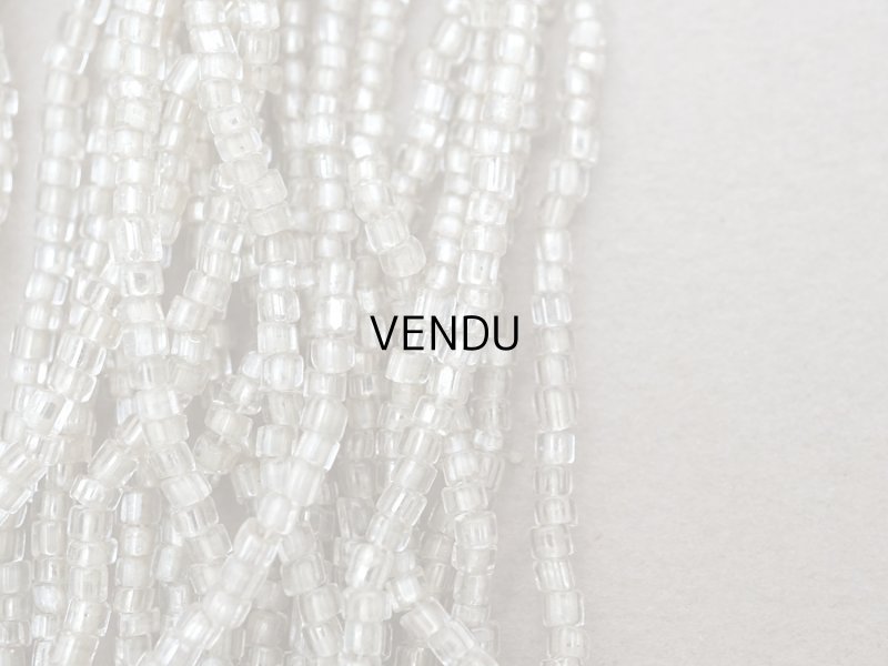 画像3: アンティーク シードビーズ クリア＆シルバー ガラス製 41〜42g