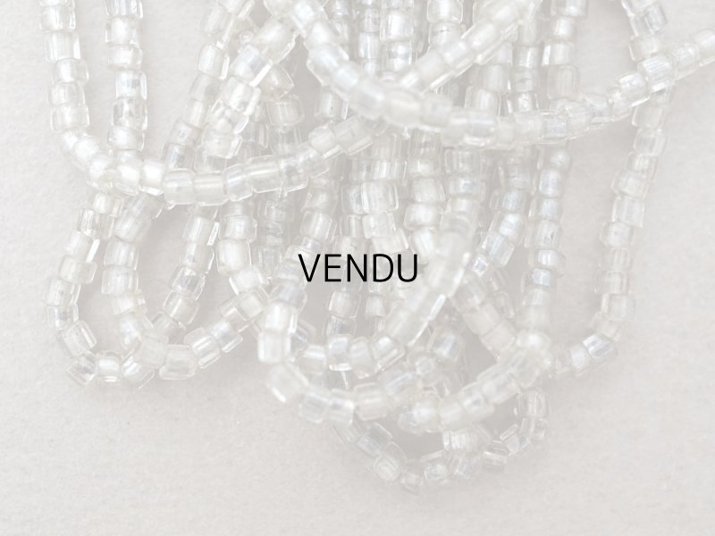 画像6: アンティーク シードビーズ クリア＆シルバー ガラス製 41〜42g