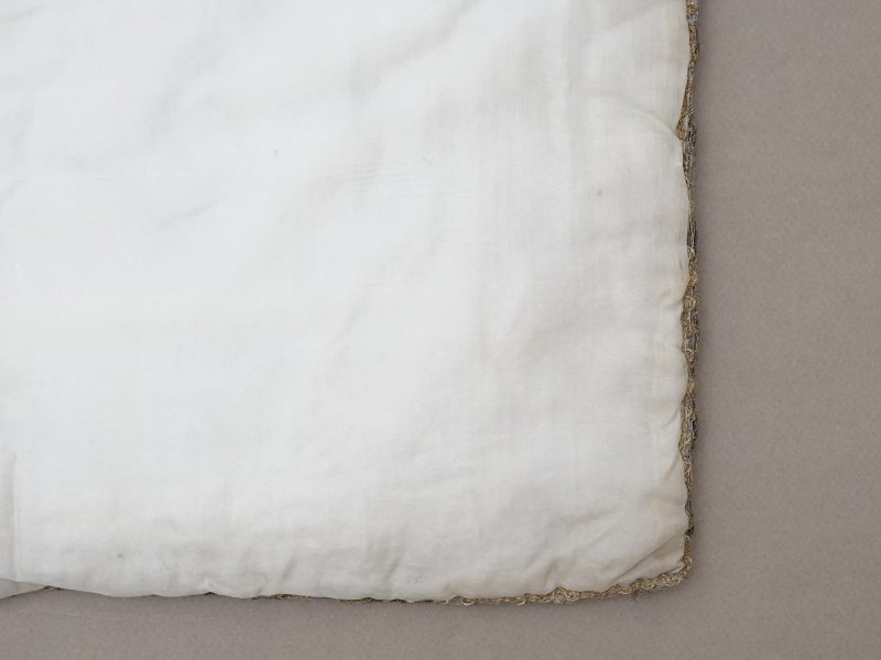 画像7: アンティーク シルク製 ポシェット ロココトリム＆レース ハンキーケース