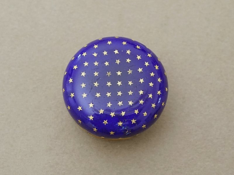 画像3: 19世紀 アンティーク ピルケース ブレッソンエナメル パールの装飾 ブルーのエナメル 薔薇のリース