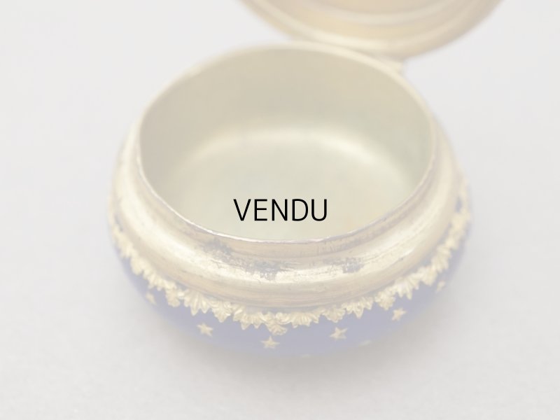 画像6: 19世紀 アンティーク ピルケース ブレッソンエナメル パールの装飾 ブルーのエナメル 薔薇のリース