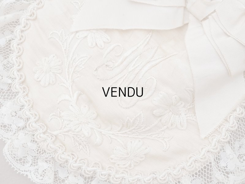 画像4: アンティーク 初聖体のオモニエール 淡いグレイッシュピンク 手刺繍 & レース