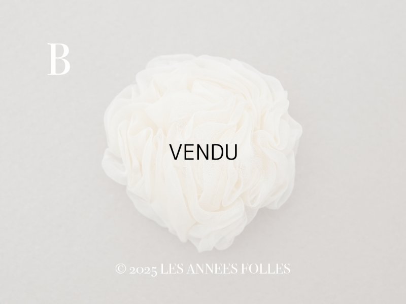 画像6: ＊蚤の市＊アンティーク シルクシフォン 薔薇の布花 アイボリー