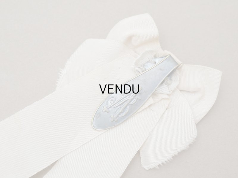 画像9: アンティーク 初聖体のオモニエール 淡いグレイッシュピンク 手刺繍 & レース