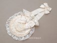 画像1: アンティーク 初聖体のオモニエール 淡いグレイッシュピンク 手刺繍 & レース (1)