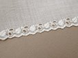 画像2: 19世紀末 アンティーク リーフ刺繍入り スカラップレース オーガンジー 4.5m幅  (2)