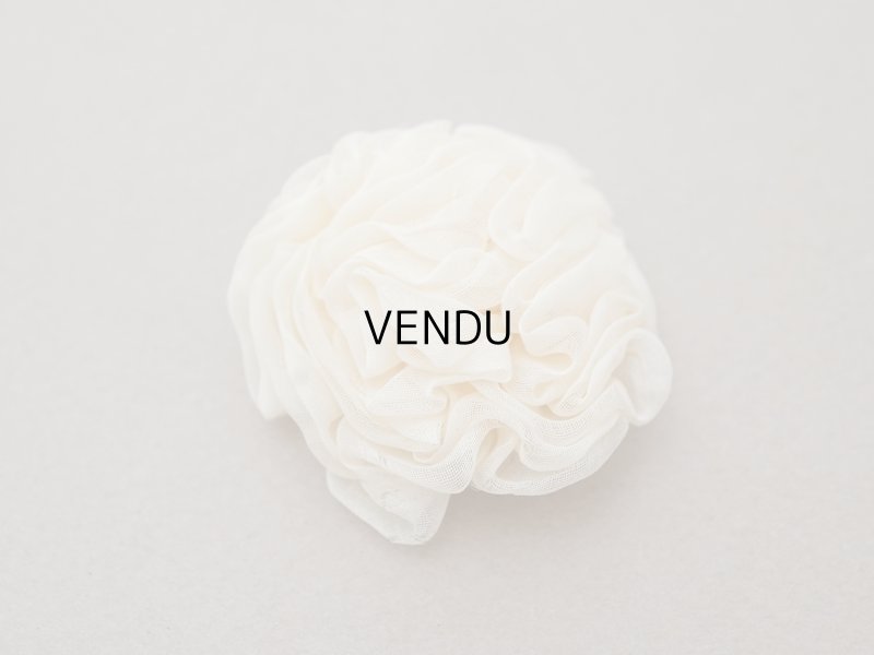 画像7: ＊蚤の市＊アンティーク シルクシフォン 薔薇の布花 アイボリー