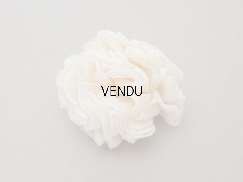 画像9: ＊蚤の市＊アンティーク シルクシフォン 薔薇の布花 アイボリー