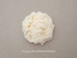 アンティーク シルクシフォン 薔薇の布花 アイボリー