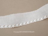 19世紀末 アンティーク リーフ刺繍入り スカラップレース オーガンジー 4.5m幅 
