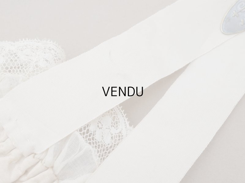 画像10: アンティーク 初聖体のオモニエール 淡いグレイッシュピンク 手刺繍 & レース