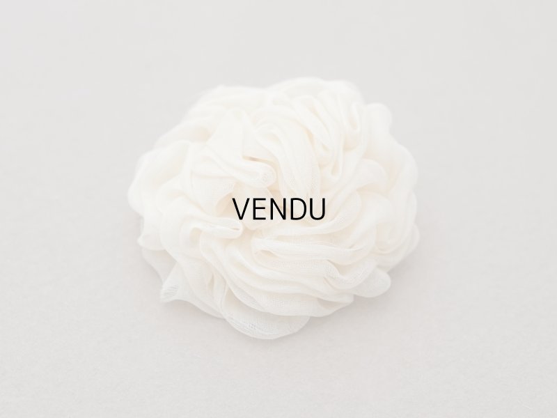 画像5: ＊蚤の市＊アンティーク シルクシフォン 薔薇の布花 アイボリー