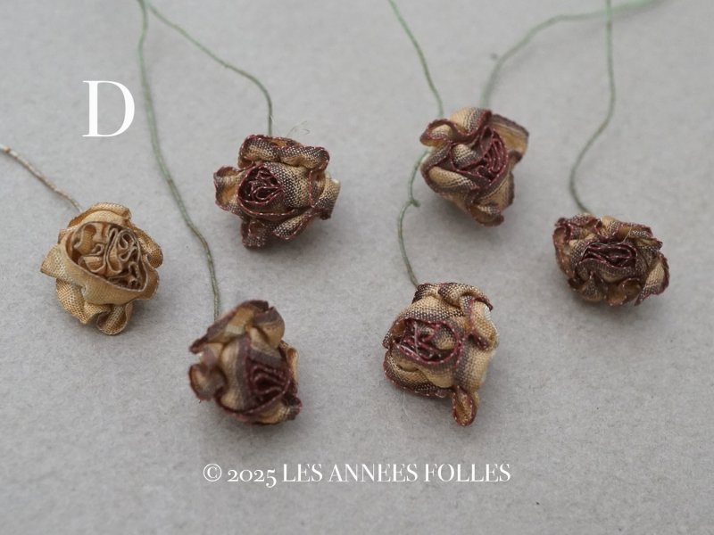 画像9: アンティーク シルク製 ロココモチーフ 6〜7点セット 未使用 ブラウン