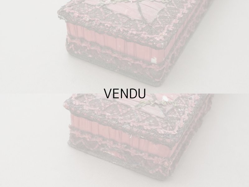 画像6: アンティーク ロココトリム付 グローブボックス チェリーピンク カルトナージュボックス 