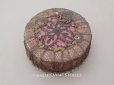画像1: アンティーク ロココモチーフ付 シルク製 カルトナージュボックス お菓子箱 (1)