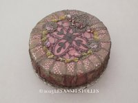 アンティーク ロココモチーフ付 シルク製 カルトナージュボックス お菓子箱