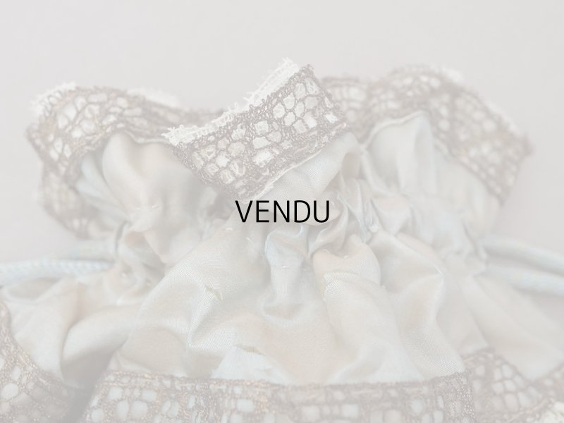 画像8: アンティーク ミラー付 舞踏会用 オモニエール 薔薇のロココモチーフ付 サフィレットブルー